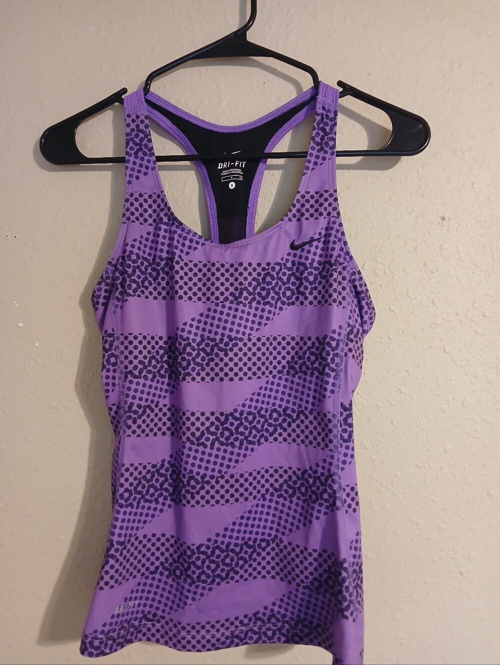 Nike Dr-Fit Purple and Black Printed Racerback Tank